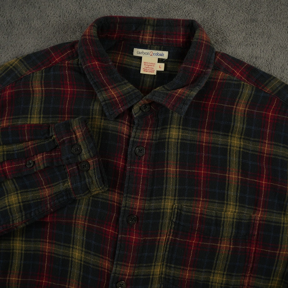 Carbon2Cobalt Flannel Shirt Mens Large Multicolor‎ Plaid Upper Echelon